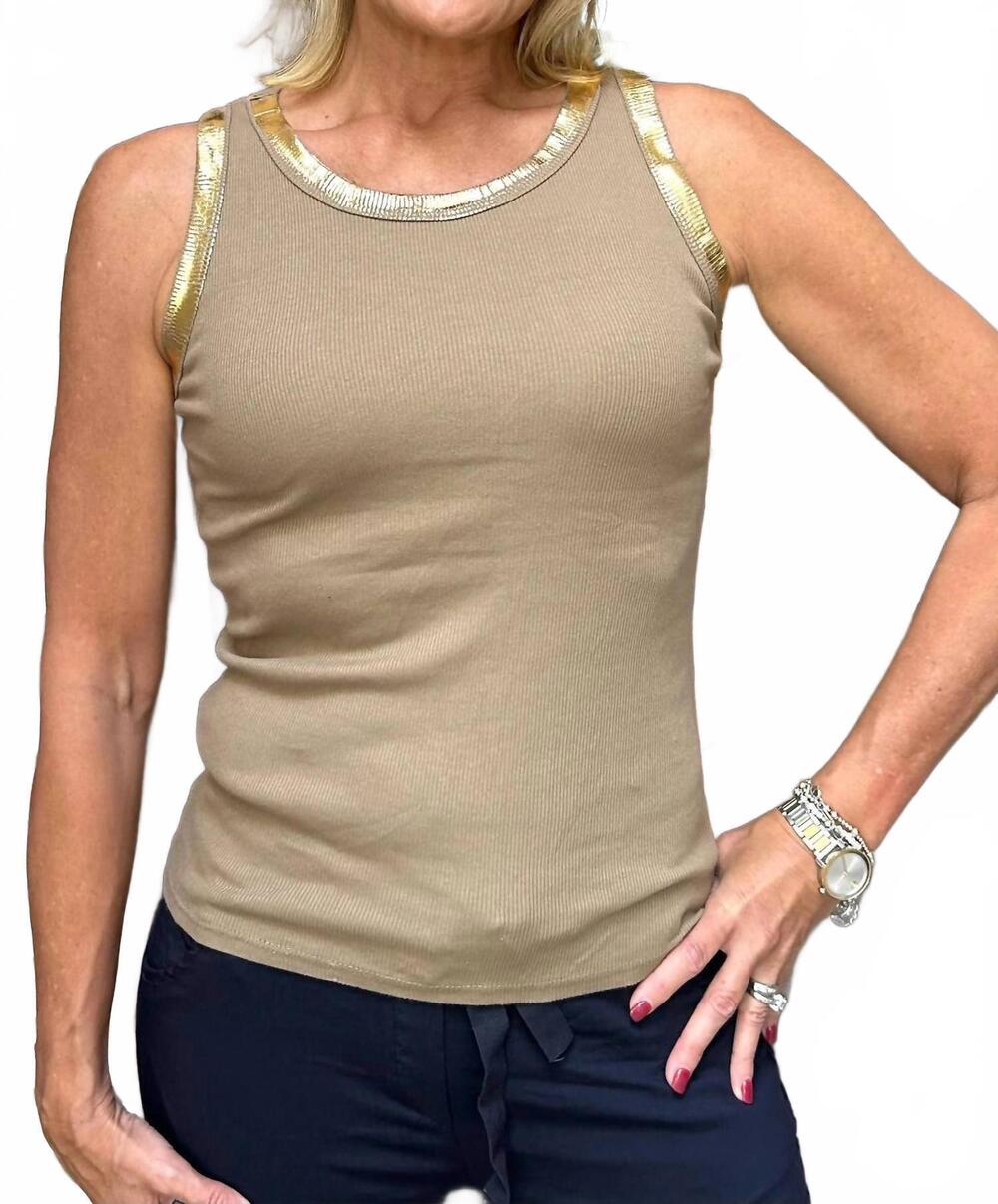 NEW LOOK MODE USA italian tank top in taupe